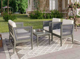 4-Pieces Acacia Wood Patio Furniture, Outdoor Furniture with Coffee Table, Patio Conversation N780P171148F