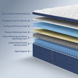 Queen Size Mattress in a Box 14 Inch Memory Foam Hybrid Mattress with Pocketed Springs Medium Firm 56559098