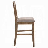 Contemporary Counter Height Chairs Set of 2 Upholstered Seat X-Back Classic Oak Finish Wooden Dining B2741P336519