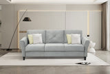 Fashionable living room sofa for 3 people, gray fabric W1927113300