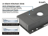 Pull-out Faucet Single Bowl Sink Kitchen Vegetable Sink 304 30"x18" Whale Waterfall Sink Stainless 08926983