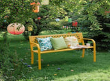 47in PVC Mesh Backrest Iron Bench Yellow 10995286