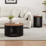 ACACIA SOLID WOOD COFFEE TABLE,NATURAL & BLACK COLOR N770P269893N