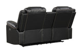 Challenger Modern Contemporary LED Power Recliner Loveseat with console, storage, stainless cup B009P294748