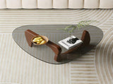 Modern Glass Coffee Table, 35.8" x 25.6" x 15.7" Mid Century Modern Coffee Table, Sleek Coffee W3101P493240