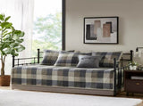 6 Piece Reversible Plaid Daybed Cover Set Neutral Daybed B035P266679