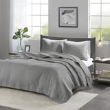 3 Piece Quilt Set Grey King/Cal King B035129039