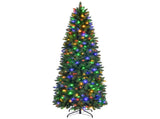 Prelit Pencil Christmas Tree, 9ft Premium Artificial Tree, Warm White Lights & Multi-color Realistic W2773P524790