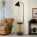 Luxury Shelves Floor for Living Room with Metalshade, Standing Tall Industrial Floor W1592P188601