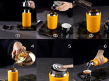 Fashion Titanium-Coated Tea Tumbler with Infuser, thermos cup 370ml orange 48746893