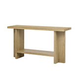 U_STYLE Vintage-Inspired and Ash Wood Veneer ConsoleTable with T-Leg Design,Suitable for N711P241289O