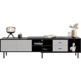 Modern TV Stand for 80'' TV with 2 Doors, Media Console Table, Entertainment Center with Large N710P188172B