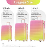 Hardshell Luggage Sets 3 Piece Gradient Color Expandable Suitcase with Spinner Wheels and TSA Lock N732P184448U
