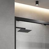 ZNTS 60 in. W x 76 in. HSliding Framed Shower Door in Black Finish with Clear Glass W127253517