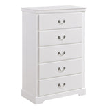 ZNTS Classic Traditional 1pc Wooden Chest of 5 Drawers White Finish Bedroom Furniture B011P233290