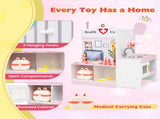 Wooden Kids Doctor Medical Station Playset, 93.9854.6199.06cm 27PCS Medical Tools with ECG Monitor 63342988
