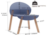Summer - 4-Pack Grey Blue Chairs Red Oak Wood Legs & PP Seat, Indoor Dining & Living Room W3450P322868
