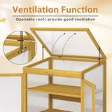 ZNTS Greenhouse Wooden Cold Frame, Mini for Outdoor, Polycarbonate Garden W1850P236449