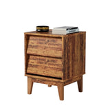 2 Set Nightstands Features Vintage-style and Bevel Design, Made of MDF, Mid Century Modern W578P192477