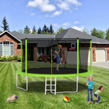 14FT Trampoline for Kids and Adults with Net, Outdoor Recreational Trampolines for Family W1163120242