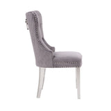 Simba Stainless Steel 2 Piece Chair Finish with Velvet Fabric in Dark Gray 808857571366