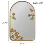 Arched Metal Floral Wall Mirror B035129256