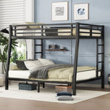 ZNTS Metal Full XL over Queen Bunk Bed for Teens and Adults,Space-Saving/Noise Reduced/No Box Spring W1307P224459