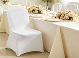 30-Pack Ivory White Stretch Spandex Folding Chair Covers, Universal Fitted Slipcovers, Removable & 33043843