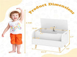 2-in-1 Kids Toy Storage Organizer with Bookshelf, 59.6940.6443.18 cm Pine Wood Toy Chest for 3 48666257