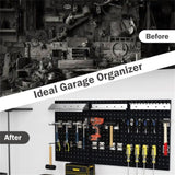 Black Wall-Mounted Pegboard Wall Organizer Kit 4 ft.Metal Toolboard 18086385