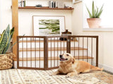 63" x 30" Brown Wooden Pet Fence 53879509