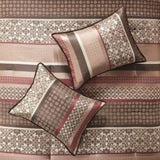 7 Piece Comforter Set Red Cal King B03597166