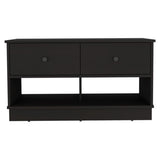 ZNTS Hamilton Storage Bench, Two Open Shelves, Two Drawers -Black B07091910