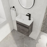 18'' Floating Wall-Mounted Bathroom Vanity with White Resin Sink & Soft-Close Cabinet Door W99936248