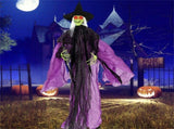 7.2ft Sound-Activated Halloween Witch - Eerie Arm Movements, Terrifying Sounds & Glowing Eyes for 49447258
