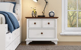 Wooden Captain Two-Drawer Nightstand Kids Night Stand End Side Table for Bedroom, Living Kids' WF305273AAK