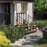 Handrails for Outdoor Steps, Wrought Iron Handrail Fits 1 to 4 Steps, Transitional Handrail with 72072019