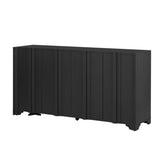 Sophisticated 4-Door Sideboard Adorned with Intricate Linear Accents and Luxurious N711P247438B