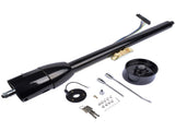 Black 32" Floor Shift Tilt Manual Steering Column w/ Key & 9 Hole Wheel Adpater 01425501