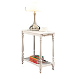 Modern Transitional White 1pc Side Table/Nightstand Hidden Tray Open Shelf Sofa Side Table Turned B011P191542