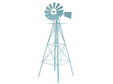 8FT Weather Resistant Yard Garden Windmill Blue 54241539