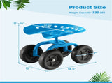 360&deg Garden Rolling Workseat with Swivel Seat and Adjustable Height-Blue 71600840