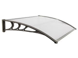 Door Awning Polycarbonate Window Canopy with White Panel and Gray Bracket for Rain and Sun 66566663