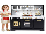 Kids Wooden Play Kitchen with Realistic Lights & Sounds, Pretend Ice Maker & Storage for Toddlers 90656532