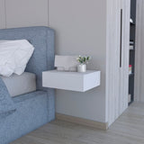 White Wall-Mounted Floating Nightstand B062P175152