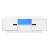 U-Can Modern High Glossy Rectangle Coffee Table, Stylish Center Table with Storage Space, Accent N724P294656K
