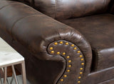 Leinster Faux Leather Upholstered Nailhead Chair and Ottoman 2 pieces set T2574P196591