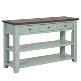 48'' Solid Pine Wood Top Console Table, Modern Entryway Sofa Side Table with 3 Storage Drawers and 2 W120246666