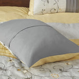 Embroidered 7 Piece Comforter Set Yellow Queen B03596980