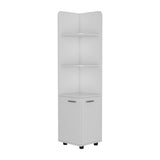 Malibu Freestanding Linen Cabinet, 2-Doors, Open Shelves -White B20092128